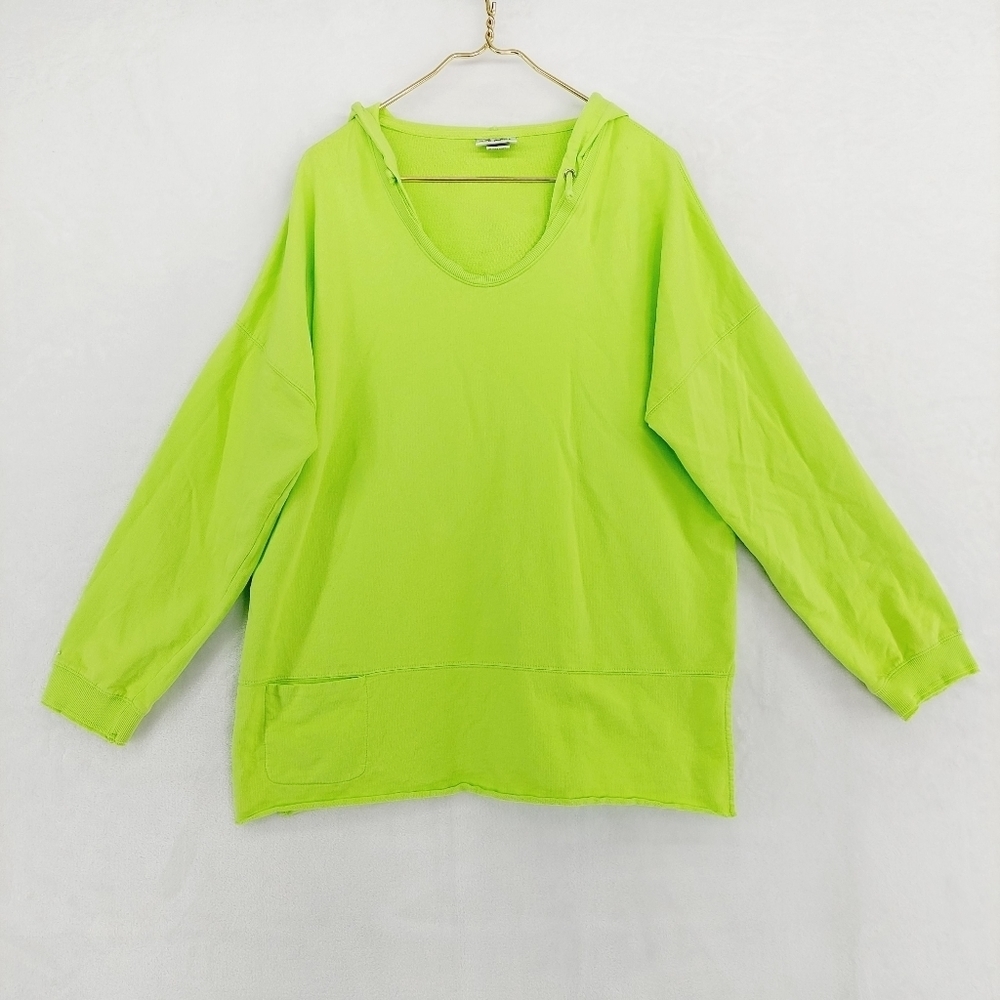 Wild Palms Green Cotton Distressed Hooded Sweatshirt P3774